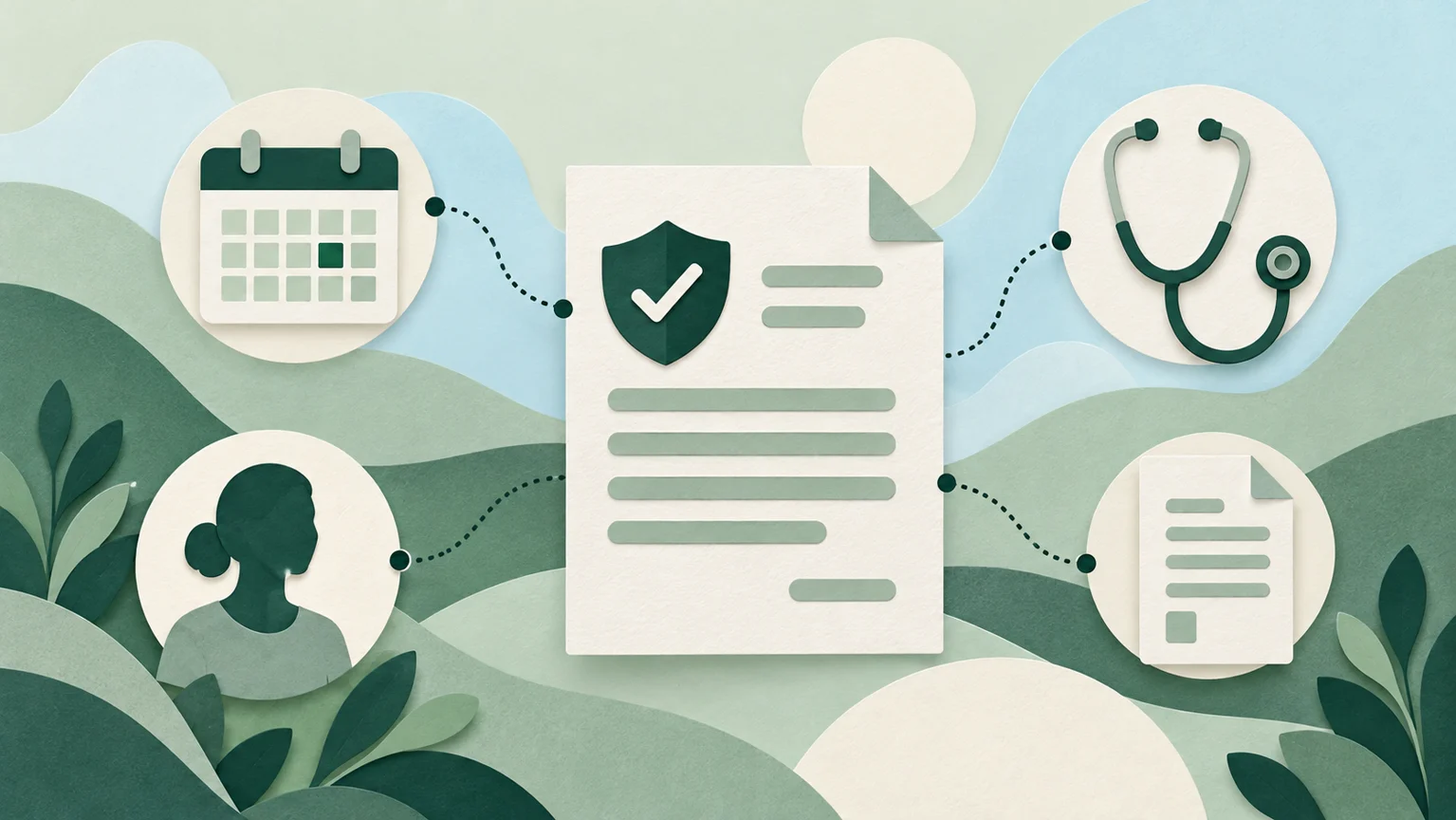 Conceptual illustration of healthcare technology and practice workflows